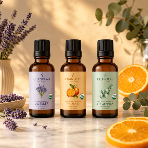 Three pure essential oils