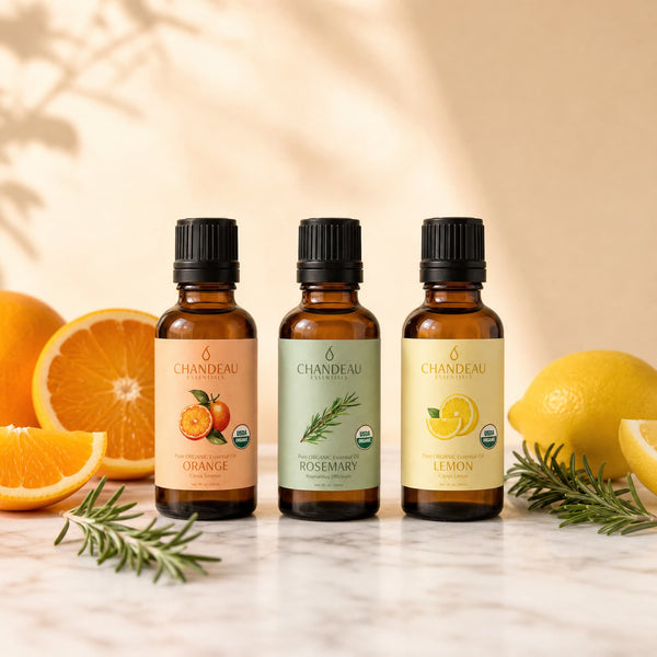 Three pure essential oils