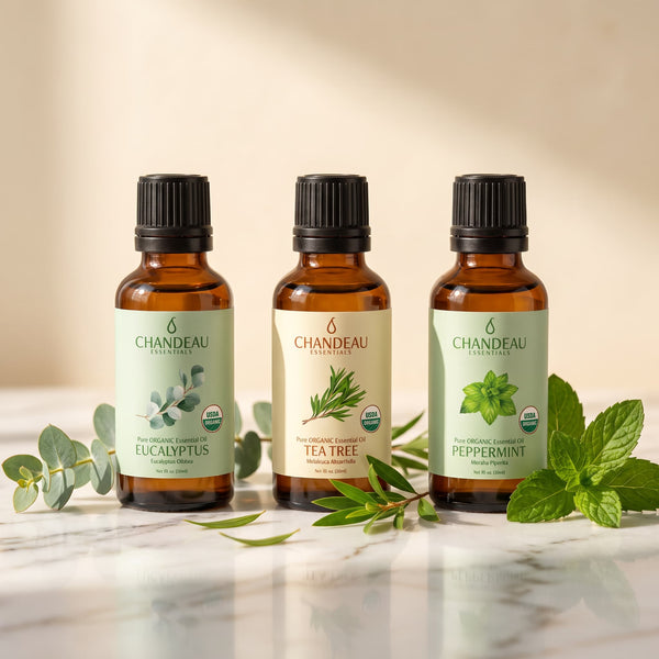 Three pure essential oils